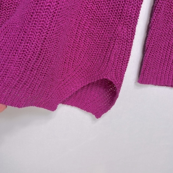 Eileen Fisher 100% Organic Linen Purple V-Neck Sweater size PP - Picture 3 of 5